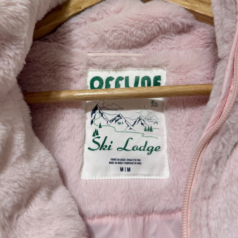 OFFLINE By Aerie Fur Full Zip Jacket Pink Size Medium Soft - Picture 4 of 8